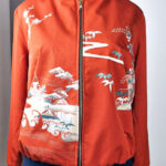 Bomber Jacket Silk With Hand Painted (M) - X100